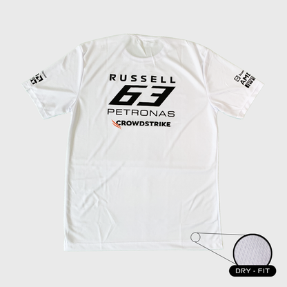 Camiseta DryFit  George Russell Mercedes 2023 Branca