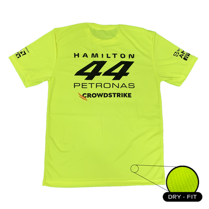 Camiseta DryFit Lewis Hamilton Mercedes 2023 Verde Neon