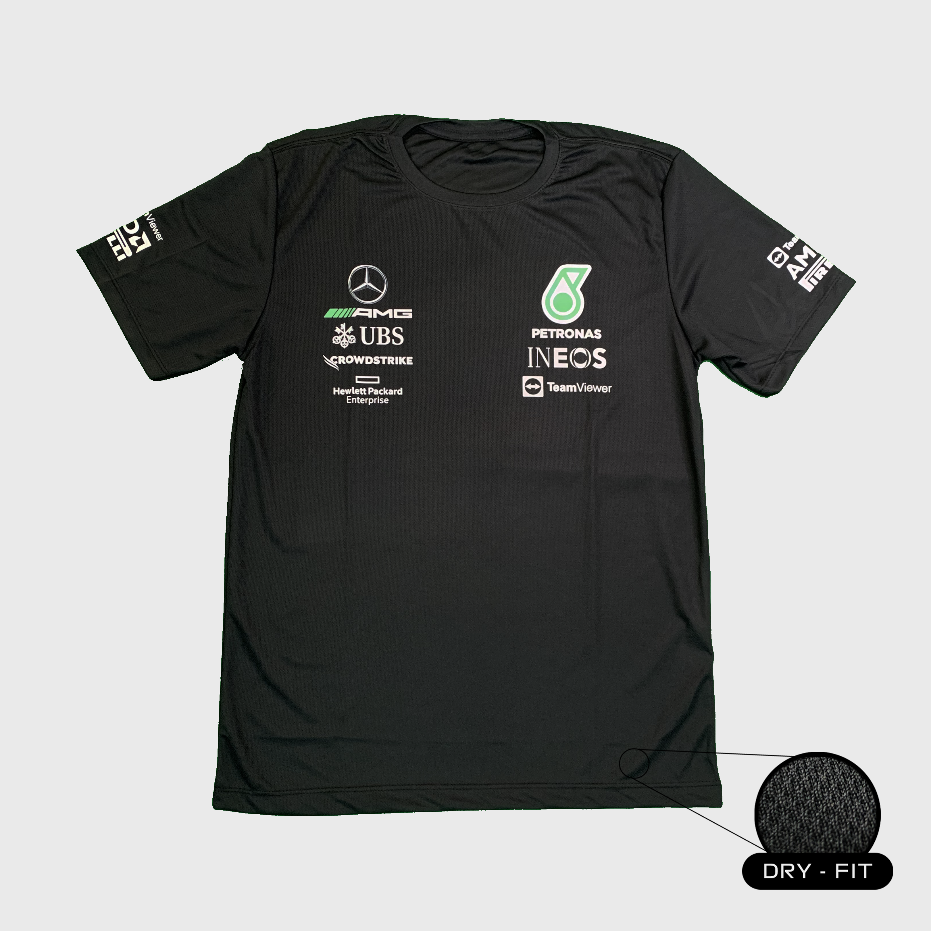 Camiseta DryFit  Lewis Hamilton Mercedes 2023 Preta