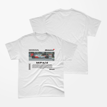 Camiseta Casual McLaren MP4/4 Branca - Autofãs Store