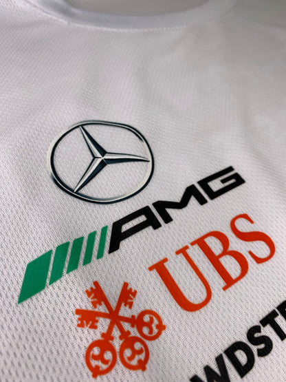 Camiseta DryFit Lewis Hamilton Mercedes 2023 Branca